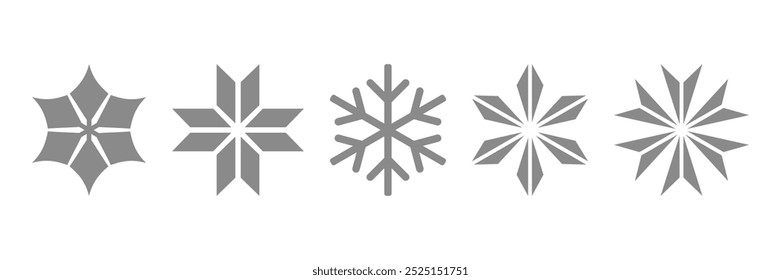 Snowflake set. On isolated background. Snowflake collection. Christmas icon. Frost. Vector illustration