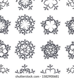 Snowflake set Seamless background Winter New year