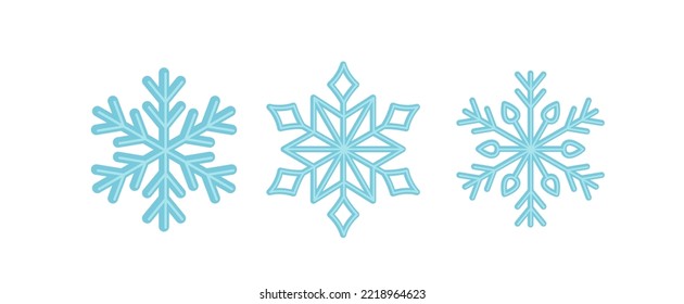 Snowflake. Set of snowflakes. Beauriful snowflakes. Flat, cartoon. Isolated vector illustration eps 10