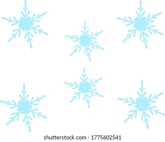 Snowflake set with  Used for the design of Christmas holidays