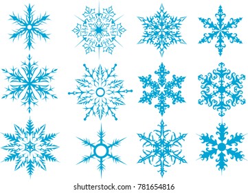 Snowflake - Set of vector icons 