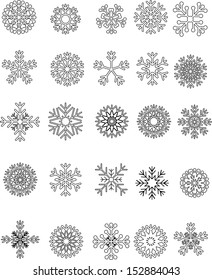 Snowflake set vector illustration 