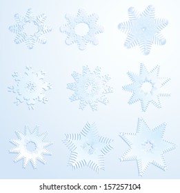 snowflake set, vector illustration, clip art