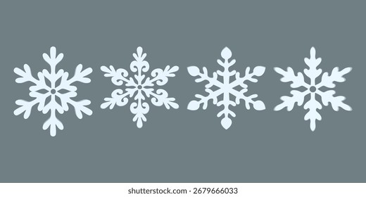 Snowflake Set, Winter Snowflake Collection, Snowflake Decorative