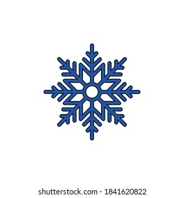 Snowflake set winter silhouette, blue isolated on white background. It's Christmas, winter time.