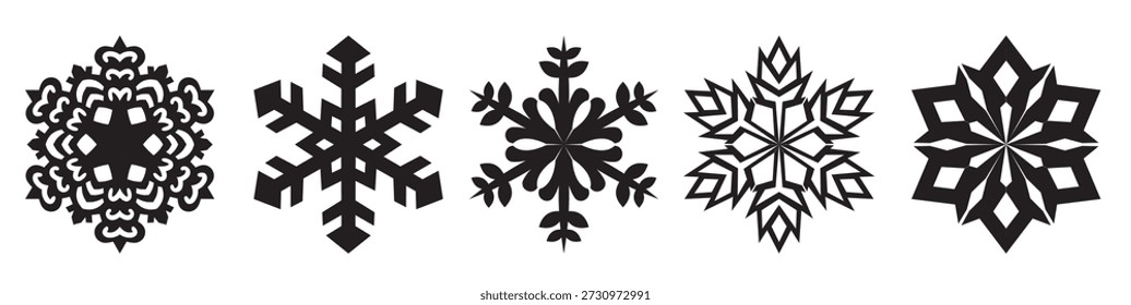snowflake set for winter weather design