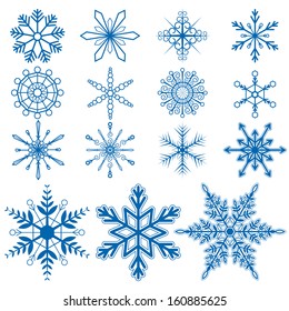 Snowflake set1 Vectors on white background