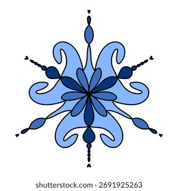 Copo de nieve. Tonos de azul. Diseño de invierno