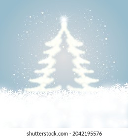 Snowflake and shining Christmas tree