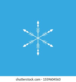Snowflake sign. Blue Snowflake icon isolated on white background. Snow flake silhouette.