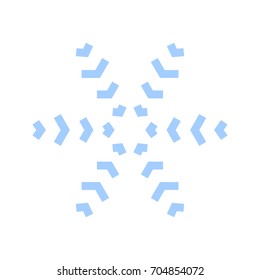Snowflake sign. Blue Snowflake icon isolated on white background. Snow flake silhouette. Symbol of snow, holiday, cold weather, frost. Winter design element Vector illustration