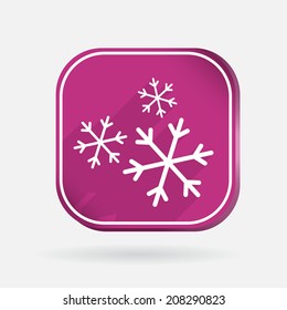 snowflake sign. Color square icon