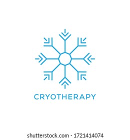  Snowflake sign for cryo therapy, vector logo design