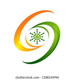 Snowflake sign icon. Air conditioning symbol. Business abstract circle logo.