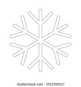 Icono de signo de copo de nieve, ilustración vectorial. Estilo de diseño plano