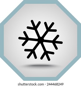 Snowflake sign icon, vector illustration. Flat design style
