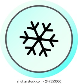 Snowflake sign icon, vector illustration. Flat design style