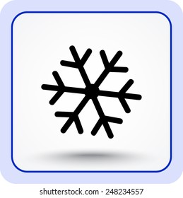 Snowflake sign icon, vector illustration. Flat design style