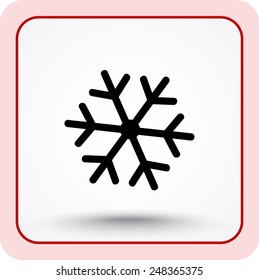 Snowflake sign icon, vector illustration. Flat design style