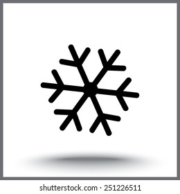 Snowflake sign icon, vector illustration. Flat design style