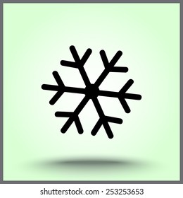 Snowflake sign icon, vector illustration. Flat design style