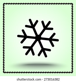 Snowflake sign icon, vector illustration. Flat design style