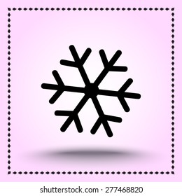 Snowflake sign icon, vector illustration. Flat design style
