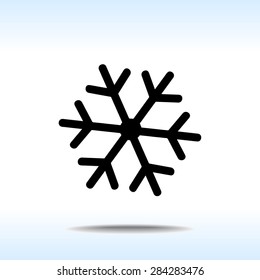 Snowflake sign icon, vector illustration. Flat design style