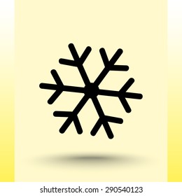 Snowflake sign icon, vector illustration. Flat design style