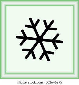 Snowflake sign icon, vector illustration. Flat design style
