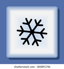 Snowflake sign icon, vector illustration. Flat design style