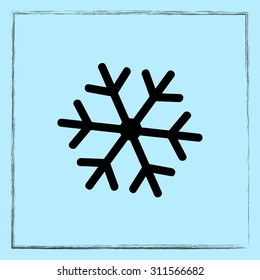 Snowflake sign icon, vector illustration. Flat design style