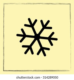 Snowflake sign icon, vector illustration. Flat design style