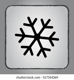 Snowflake sign icon, vector illustration. Flat design style