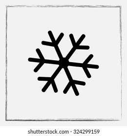 Snowflake sign icon, vector illustration. Flat design style