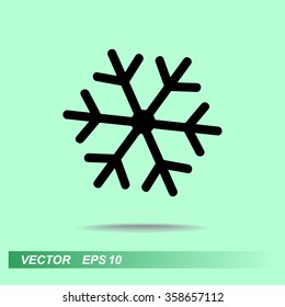 Snowflake sign icon, vector illustration. Flat design style