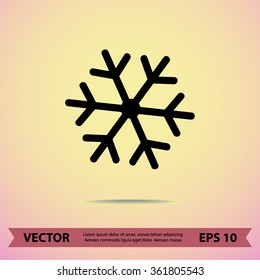 Snowflake sign icon, vector illustration. Flat design style