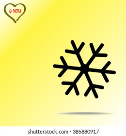 Snowflake sign icon, vector illustration. Flat design style