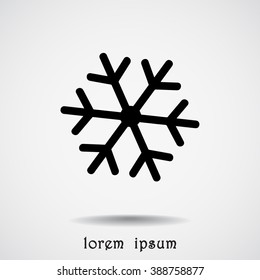Snowflake sign icon, vector illustration. Flat design style