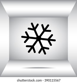 Snowflake sign icon, vector illustration. Flat design style