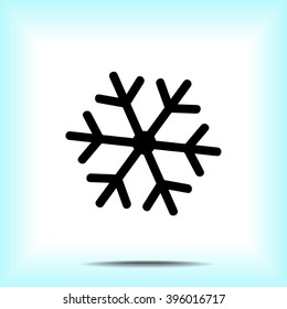 Snowflake sign icon, vector illustration. Flat design style
