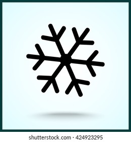 Snowflake sign icon, vector illustration. Flat design style