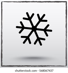 Snowflake sign icon, vector illustration. Flat design style