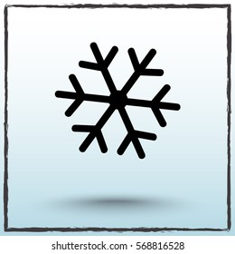 Snowflake sign icon, vector illustration. Flat design style