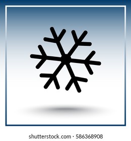 Snowflake sign icon, vector illustration. Flat design style