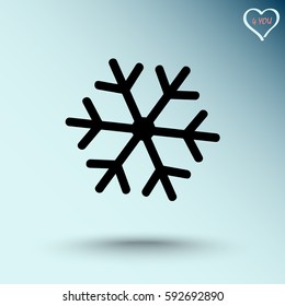 Snowflake sign icon, vector illustration. Flat design style