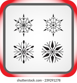 Snowflake sign icons, vector illustration. Flat design style