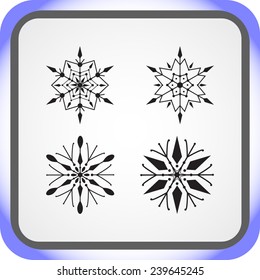 Snowflake sign icons, vector illustration. Flat design style