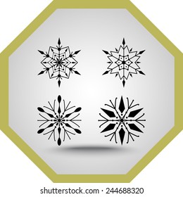 Snowflake sign icons, vector illustration. Flat design style