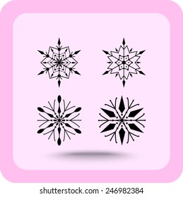 Snowflake sign icons, vector illustration. Flat design style
